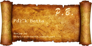 Pók Betta névjegykártya